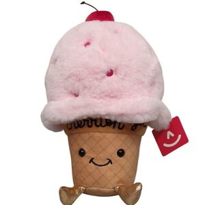 New With Tags Aurora "I Cherrish You" Ice Cream Cone Plush Valentines Day Gift